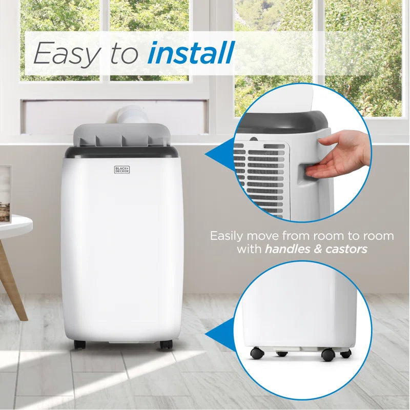 14,000 BTU Portable Air Conditioner with Heat and Remote Control, White