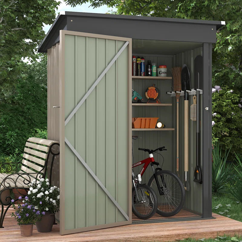 5 Ft. W X 3 Ft. D Galvanized Steel Storage Shed