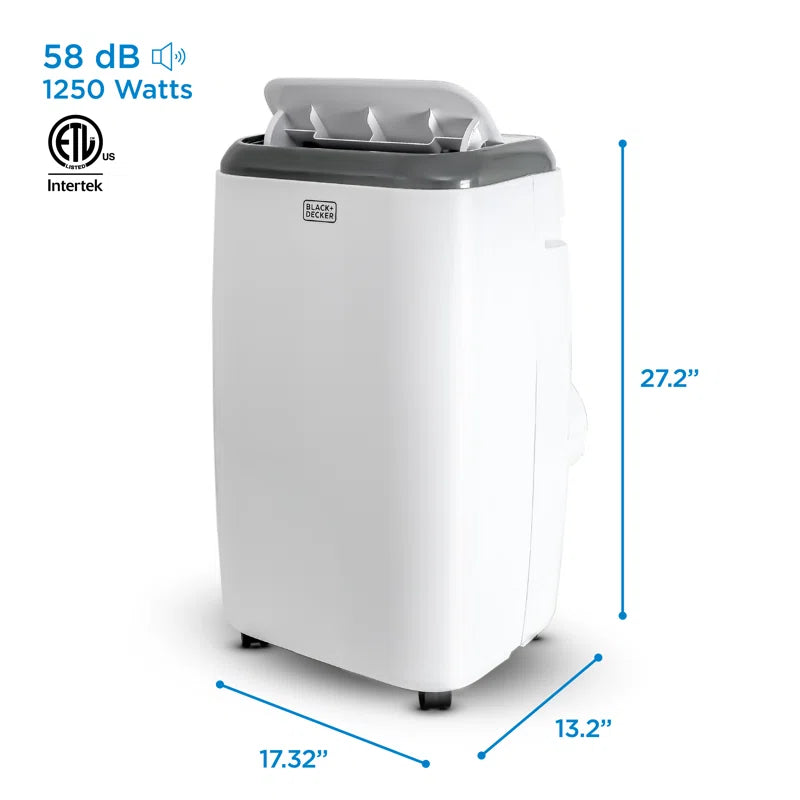 14,000 BTU Portable Air Conditioner with Heat and Remote Control, White