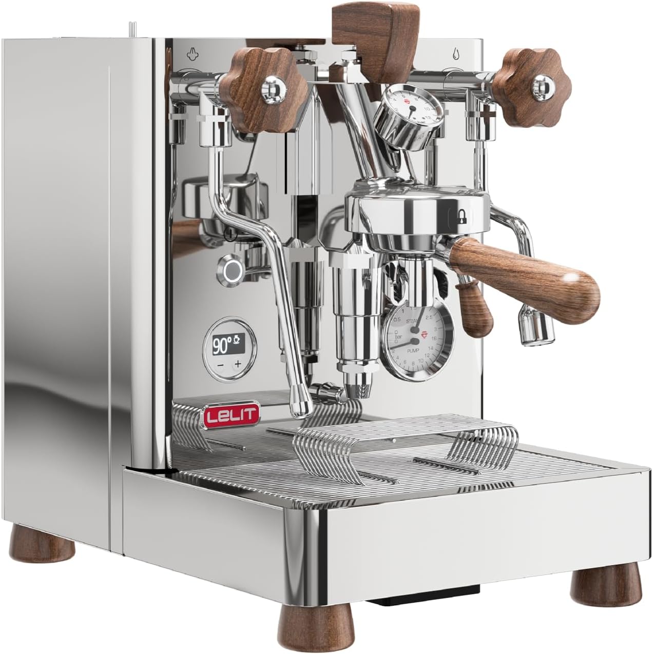 Lelit - Bianca Coffee Machine - With Milk Frother & Dual Boiler System - PL162T-4G81 - Polished Stainless Steel