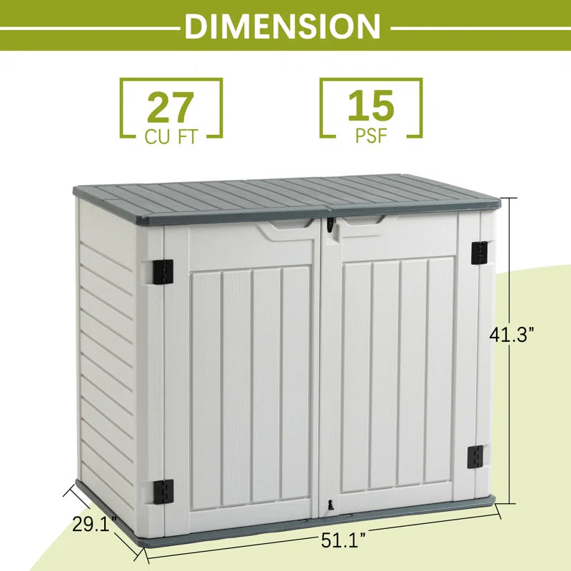 4.25 Ft. W X 2.4 Ft. D Resin Horizontal Storage Shed